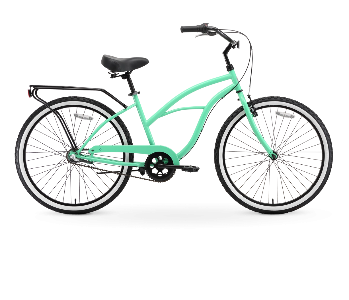 sixthreezero Around the Block Women's 24" 3 Speed Beach Cruiser Bicycle with Rear Rack