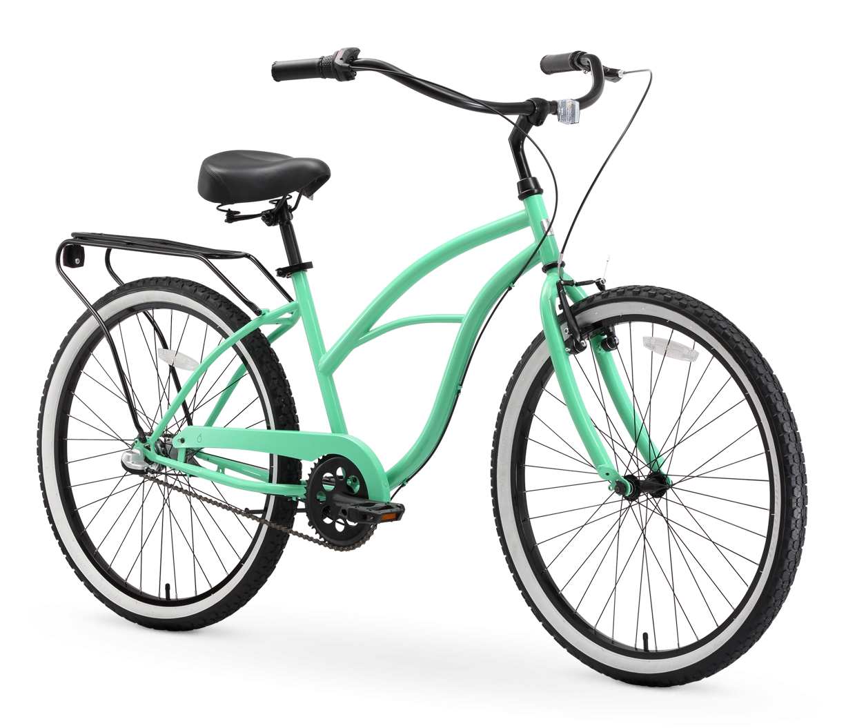 sixthreezero Around the Block Women's 24" 3 Speed Beach Cruiser Bicycle with Rear Rack