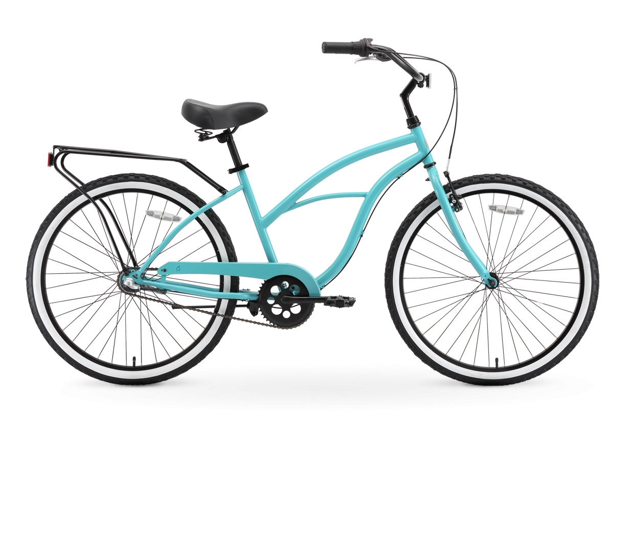 sixthreezero Around the Block Women's 24" 3 Speed Beach Cruiser Bicycle with Rear Rack