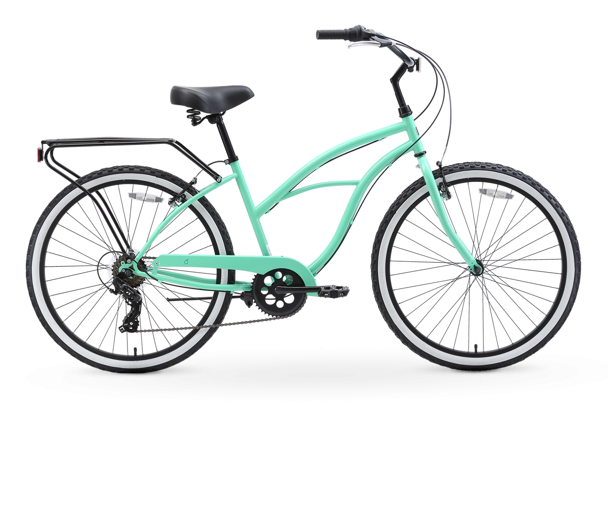sixthreezero Around the Block Women's 24" Seven Speed Beach Cruiser Bicycle with Rear Rack