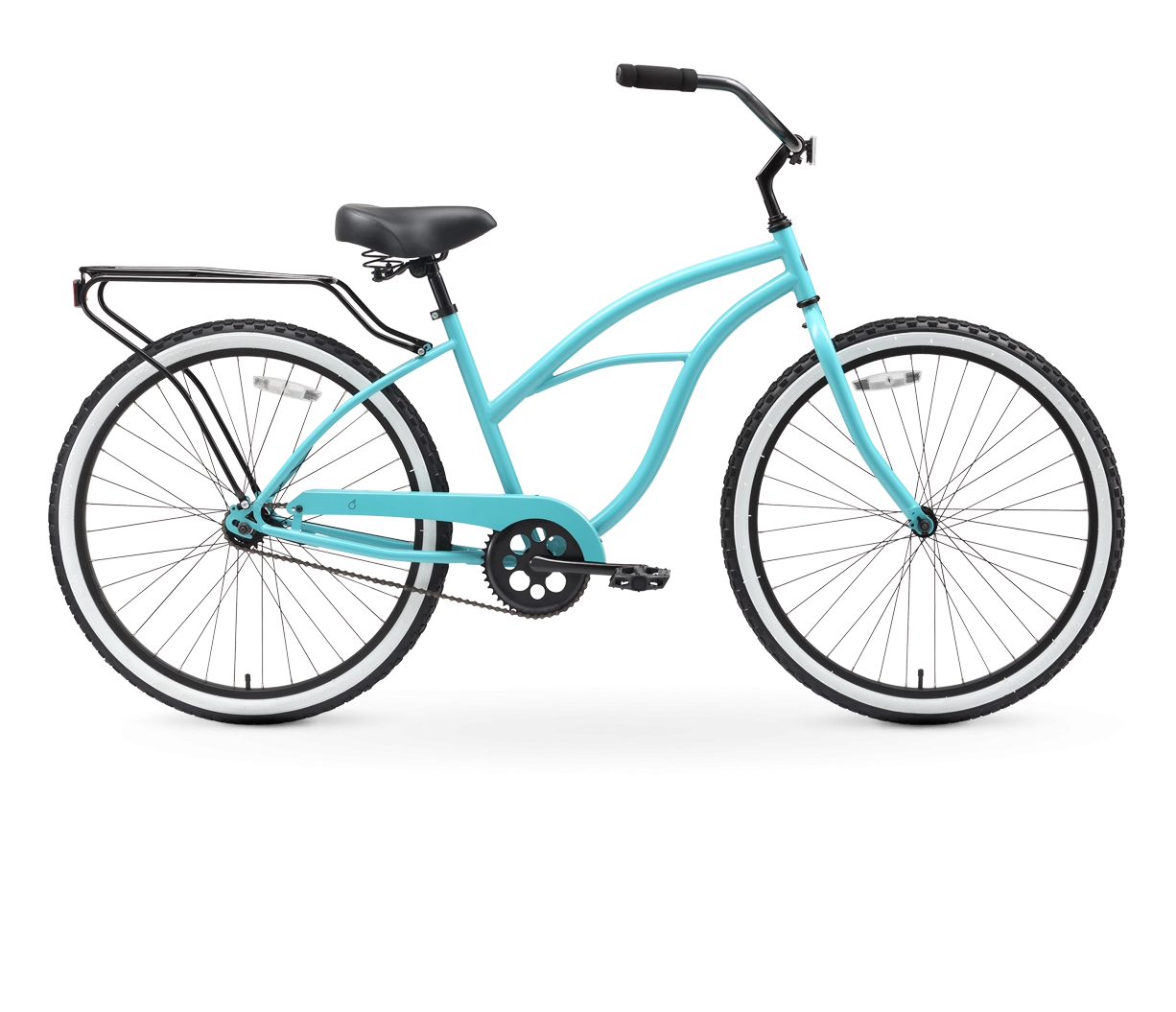 sixthreezero Around the Block Women's 24" Single Speed Beach Cruiser Bicycle with Rear Rack