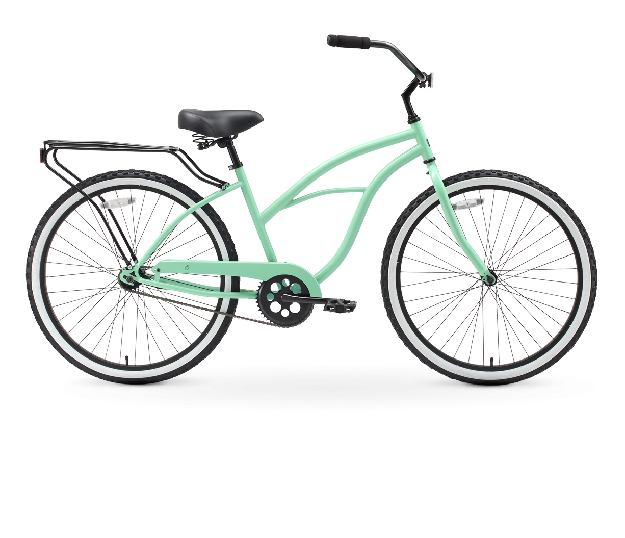 sixthreezero Around the Block Women's 24" Single Speed Beach Cruiser Bicycle with Rear Rack