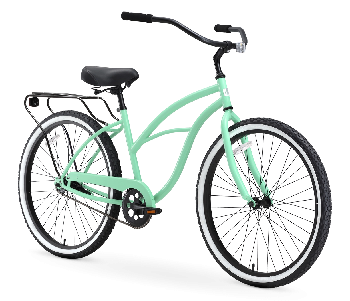 sixthreezero Around the Block Women's 24" Single Speed Beach Cruiser Bicycle with Rear Rack
