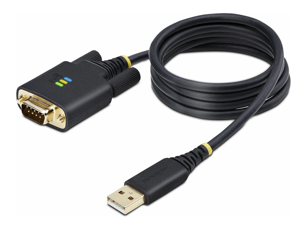 StarTech.com 3ft (1m) USB to Serial Adapter Cable, Interchangeable DB9 Screws/Nuts, COM Retention, USB-A to DB9 RS232, FTDI IC, 1P3FFCB-USB-SERIAL