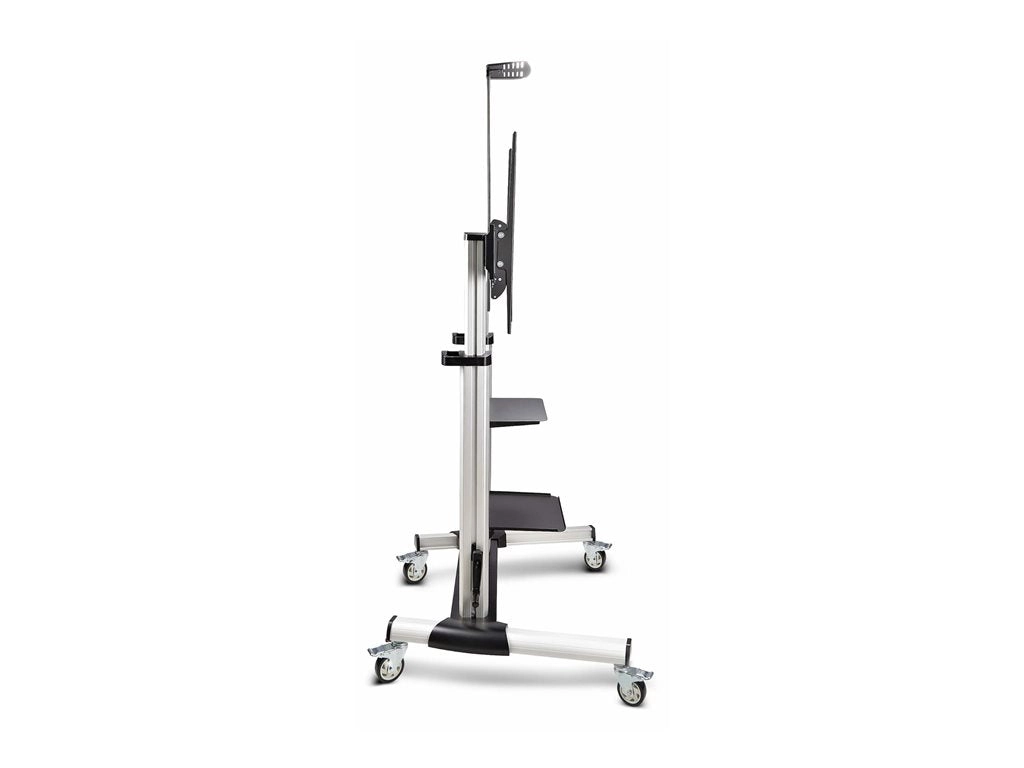 StarTech.com Rolling TV Cart/Stand On Wheels, Up to 100inch/220lb Screens - Cart - for flat panel - plastic, aluminum, steel 1110C-MOBILE-TV-CART