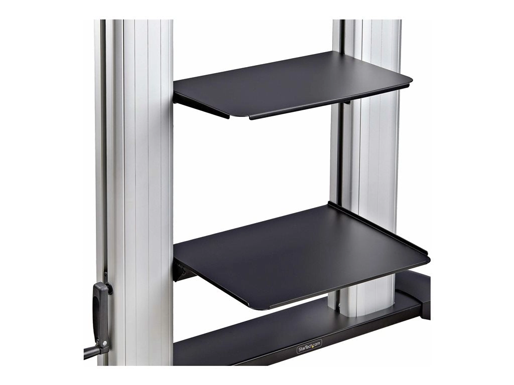 StarTech.com Rolling TV Cart/Stand On Wheels, Up to 100inch/220lb Screens - Cart - for flat panel - plastic, aluminum, steel 1110C-MOBILE-TV-CART