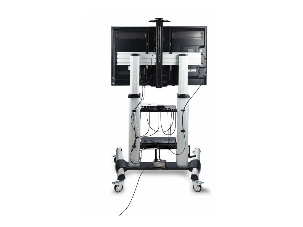 StarTech.com Rolling TV Cart/Stand On Wheels, Up to 100inch/220lb Screens - Cart - for flat panel - plastic, aluminum, steel 1110C-MOBILE-TV-CART