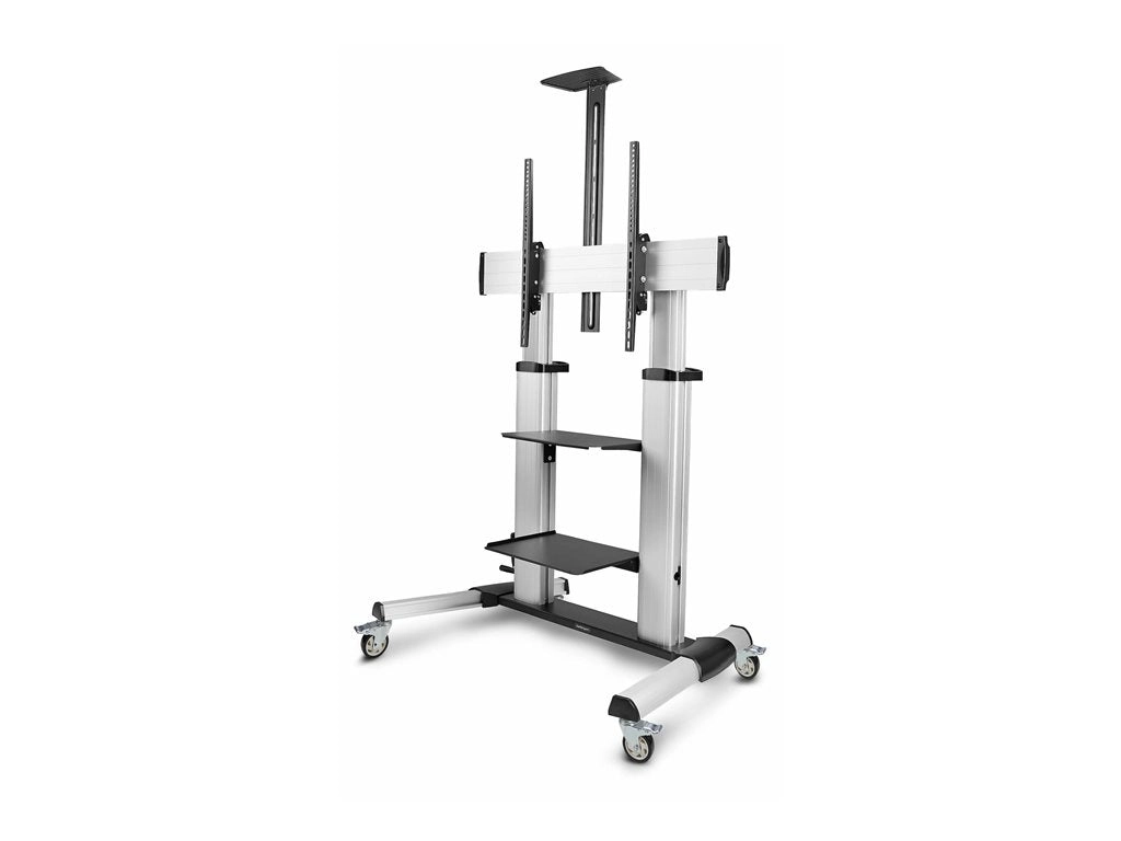 StarTech.com Rolling TV Cart/Stand On Wheels, Up to 100inch/220lb Screens - Cart - for flat panel - plastic, aluminum, steel 1110C-MOBILE-TV-CART