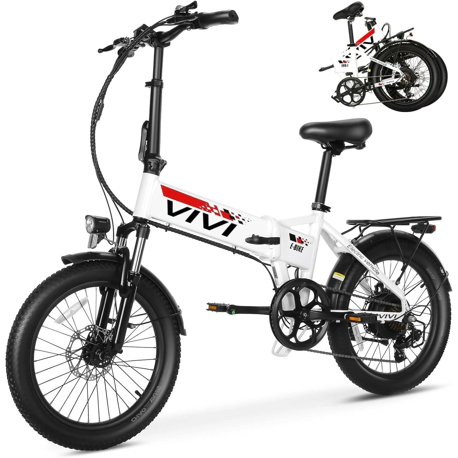 VIVI FM20UL Electric Bike 2.4" Fat Tire Folding Electric Bike UL2849 Certified