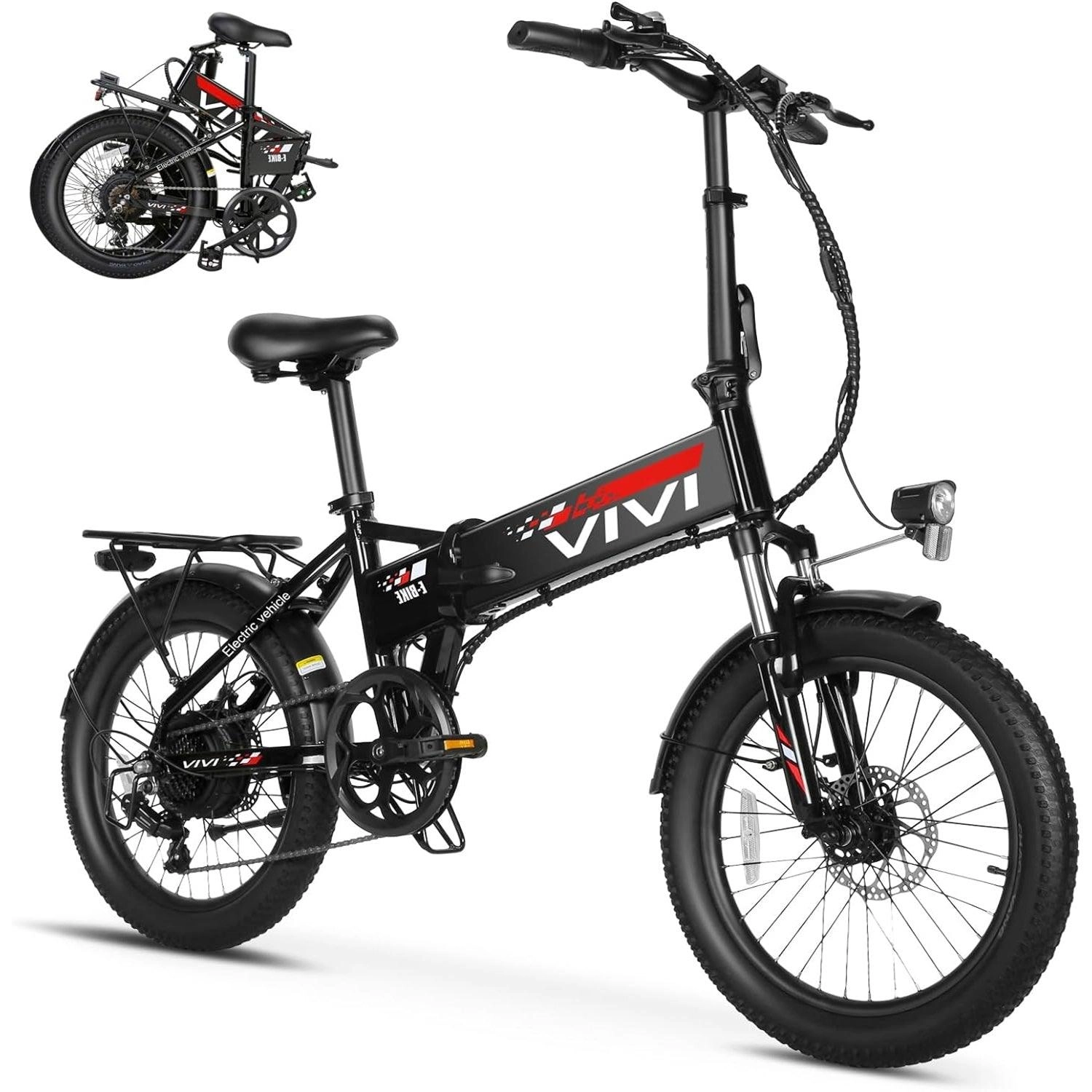 VIVI FM20UL Electric Bike 2.4" Fat Tire Folding Electric Bike UL2849 Certified