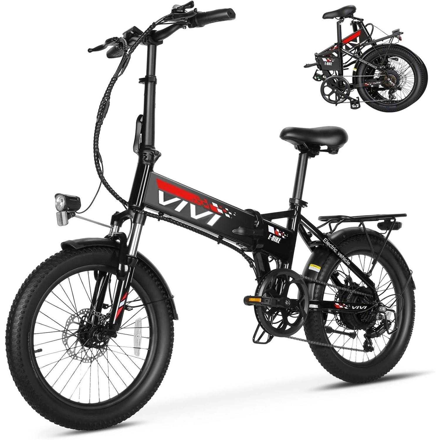 VIVI FM20UL Electric Bike 2.4" Fat Tire Folding Electric Bike UL2849 Certified